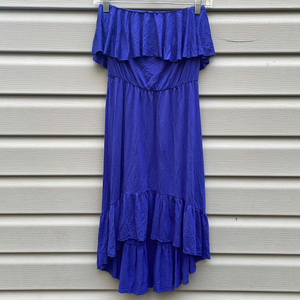 UO Strapless Flounce High-Low Dress